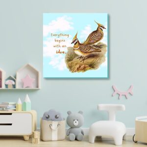 motivational quote wall décor with birds 