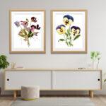 printable nature art set of 2