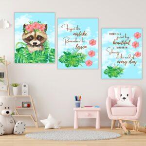 raccoon wall décor set of three