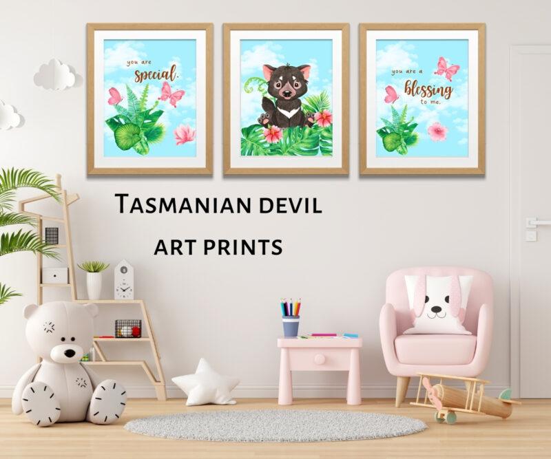 Tasmanian devil prints set of 3