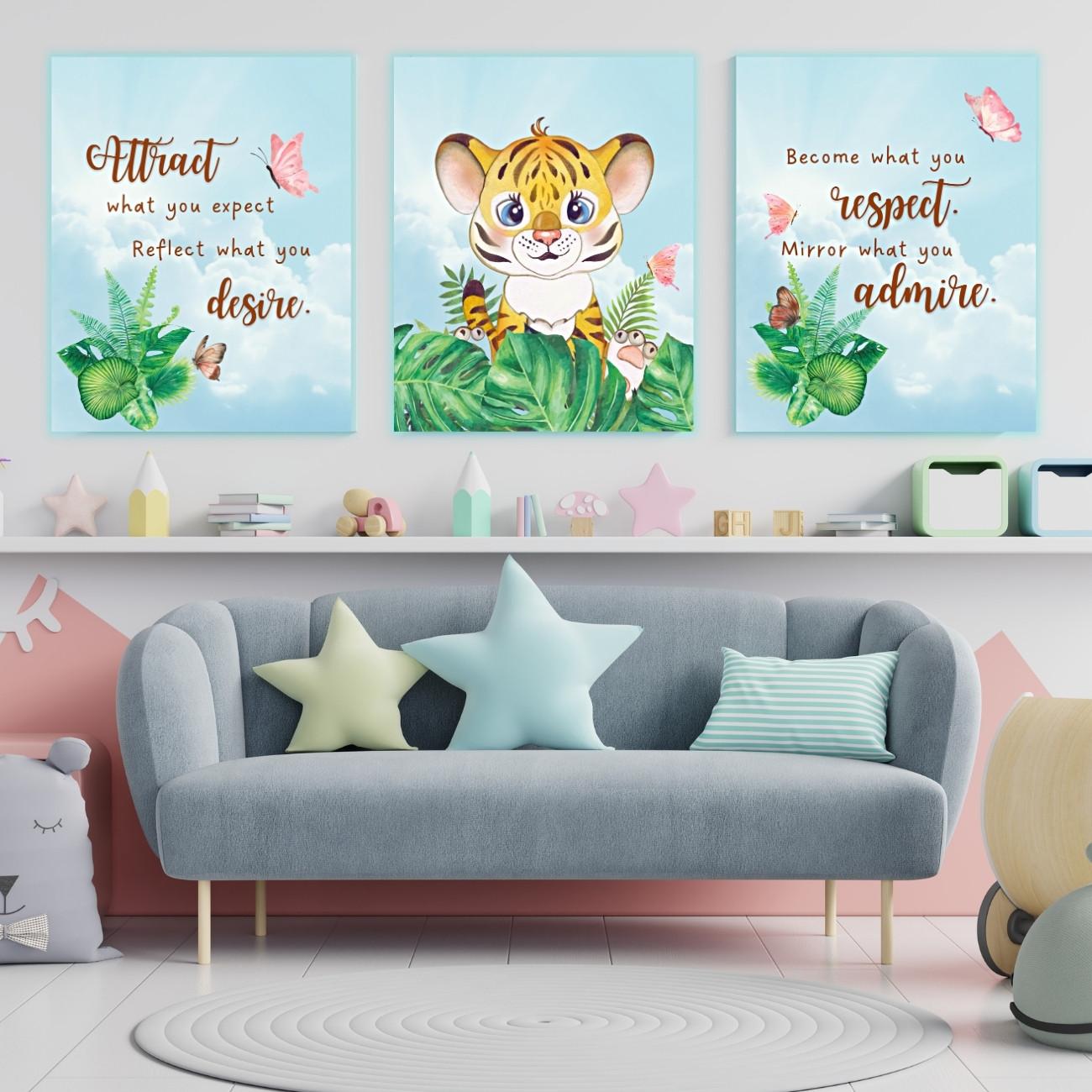 tiger cub art prints set of three tiger cub art prints set of three