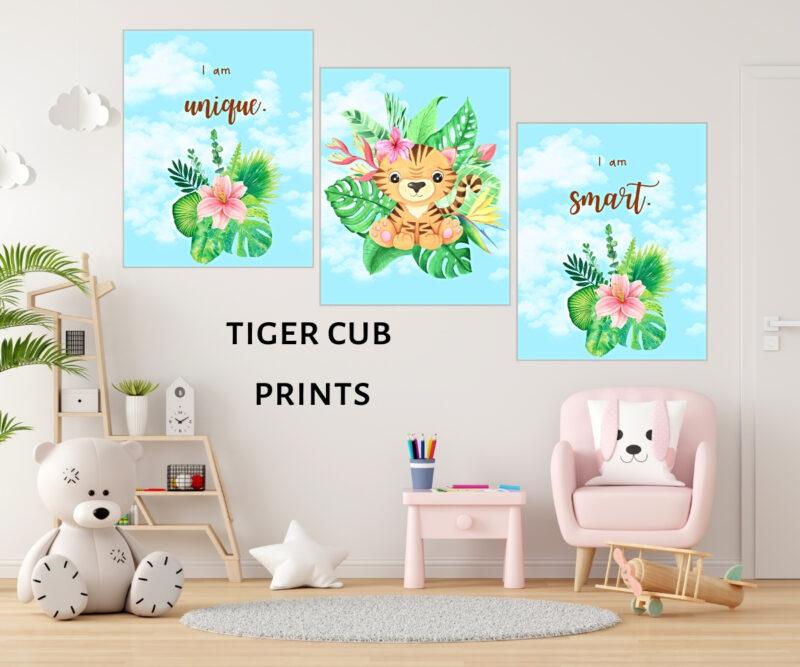 tiger cub décor set of 3