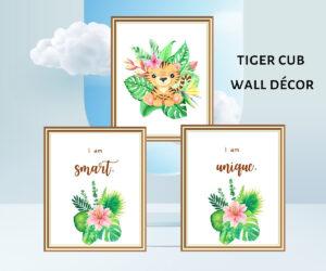 tiger cub wall décor set of 3