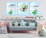 toucan wall art set of 3