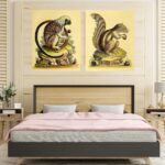 vintage animal posters set of 2