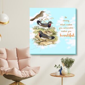 wild birds canvas art with inspirational quotes