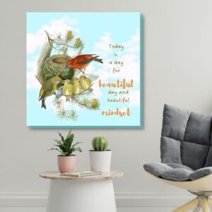 wild birds canvas art with motivational quotes