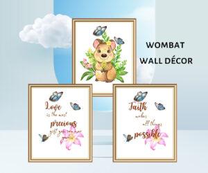 wombat wall décor set of 3