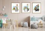 animal wall art prints set