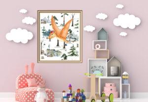 baby dinosaur wall art