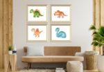 baby dinosaur wall art set