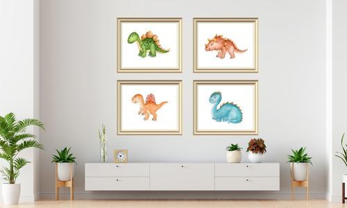 baby dinosaur art set of 4