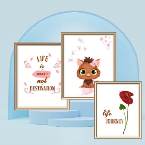 boar wall art set of 3