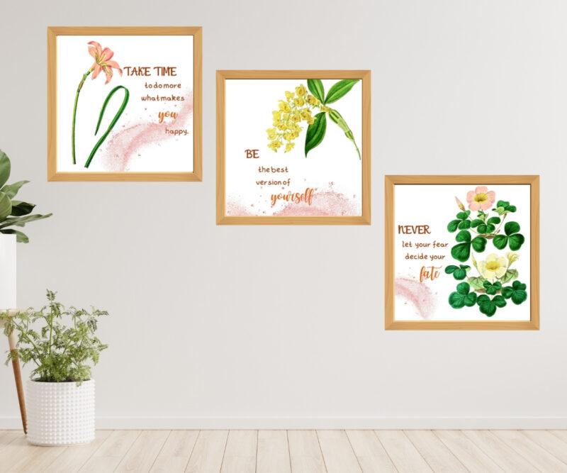 botanical wall art set of 3