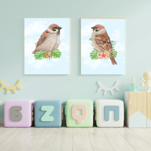 cute birds wall art