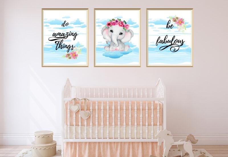 cute elephant art set