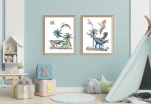 dinosaur wall art prints