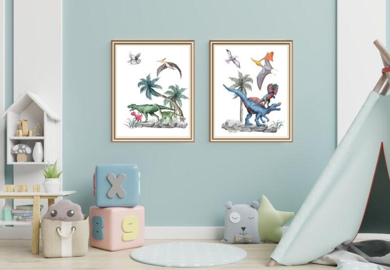 dinosaur wall art prints