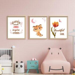 downloadable cute tiger wall art set