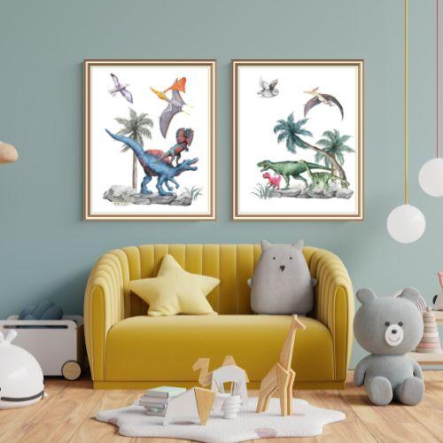 downloadable dinosaur wall art prints