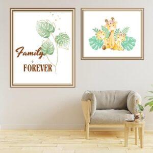 downloadable giraffe family art prints