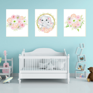 downloadable mom baby elephant art