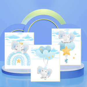 elephant art for nursery prints