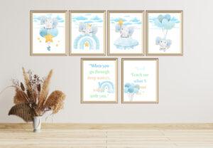 elephant art for nursery set