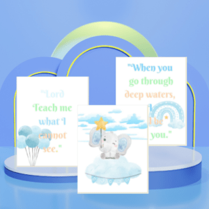 elephant art for nursery set of 6