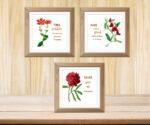 exquisite flower wall décor set of three