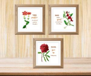 exquisite flower wall décor set of three