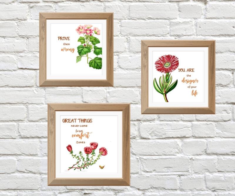 floral art set of 3