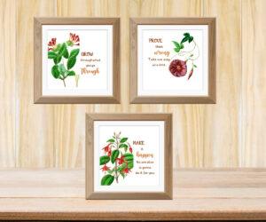 floral art set of three