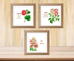 floral wall art design set of 3