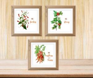 floral wall art set of three