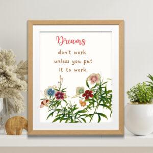 flower art with inspirational quotes