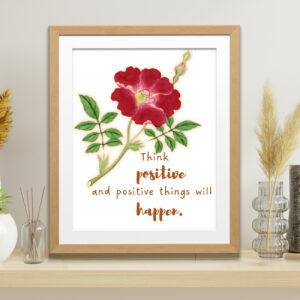 flower art with quote prints