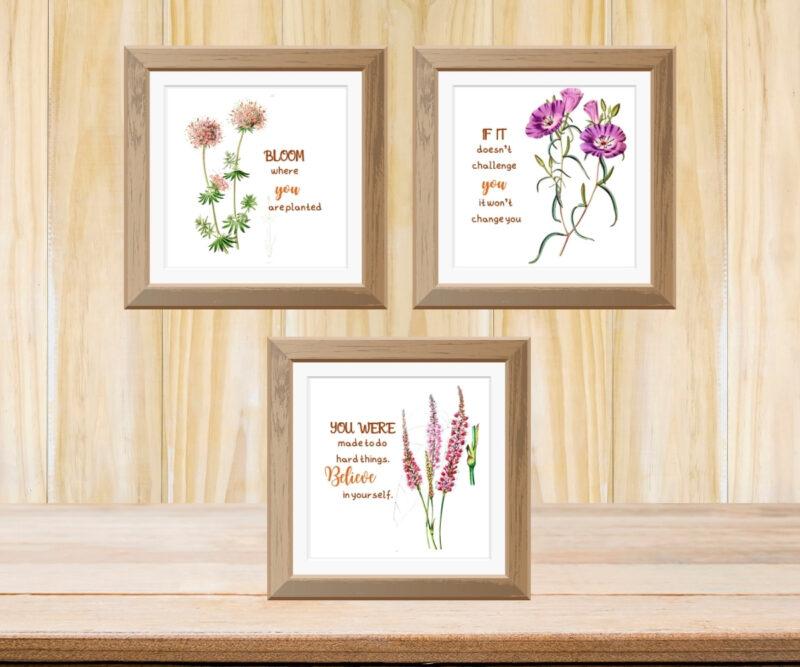 flower wall art design living room