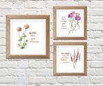 flower wall art design living room set