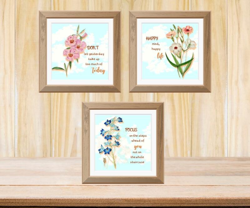 flower wall décor art prints