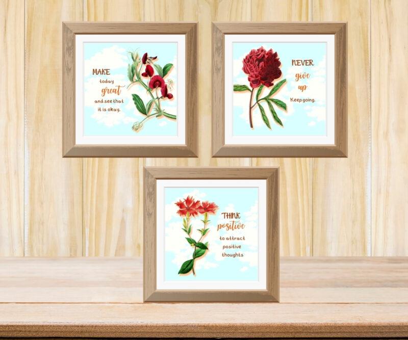 flower wall décor home set