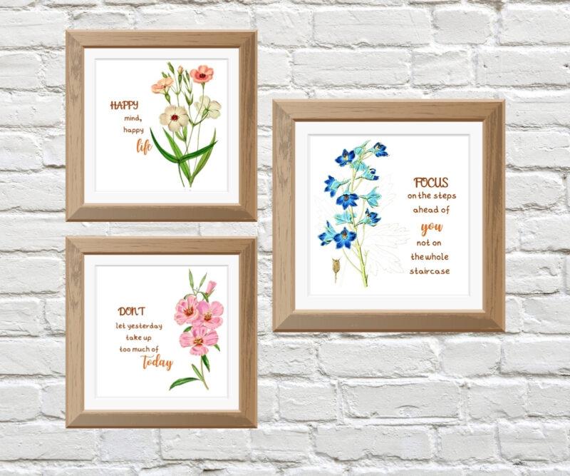 flower wall décor nursery set