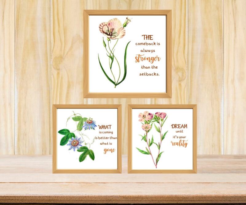 flower wall décor prints