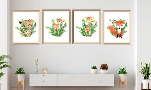 framed animal wall art set