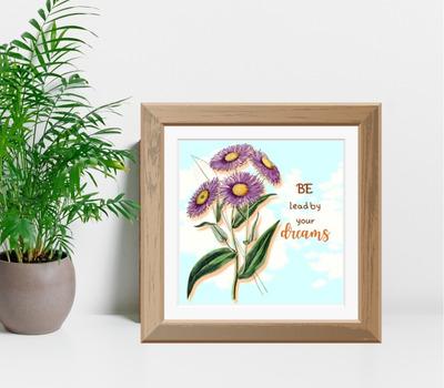 framed flower art for office