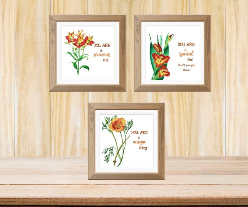 framed flower art prints