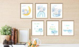 inspirational elephant wall art set of 6