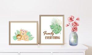 lion art prints set of 2