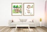 lioness and cub prints set