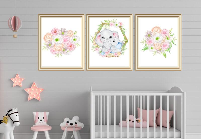 mom and baby elephant set